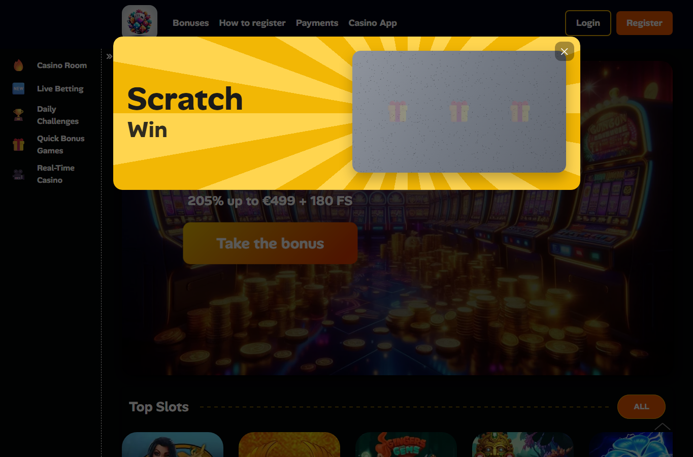 Screenshot reale di Ritzo Casino